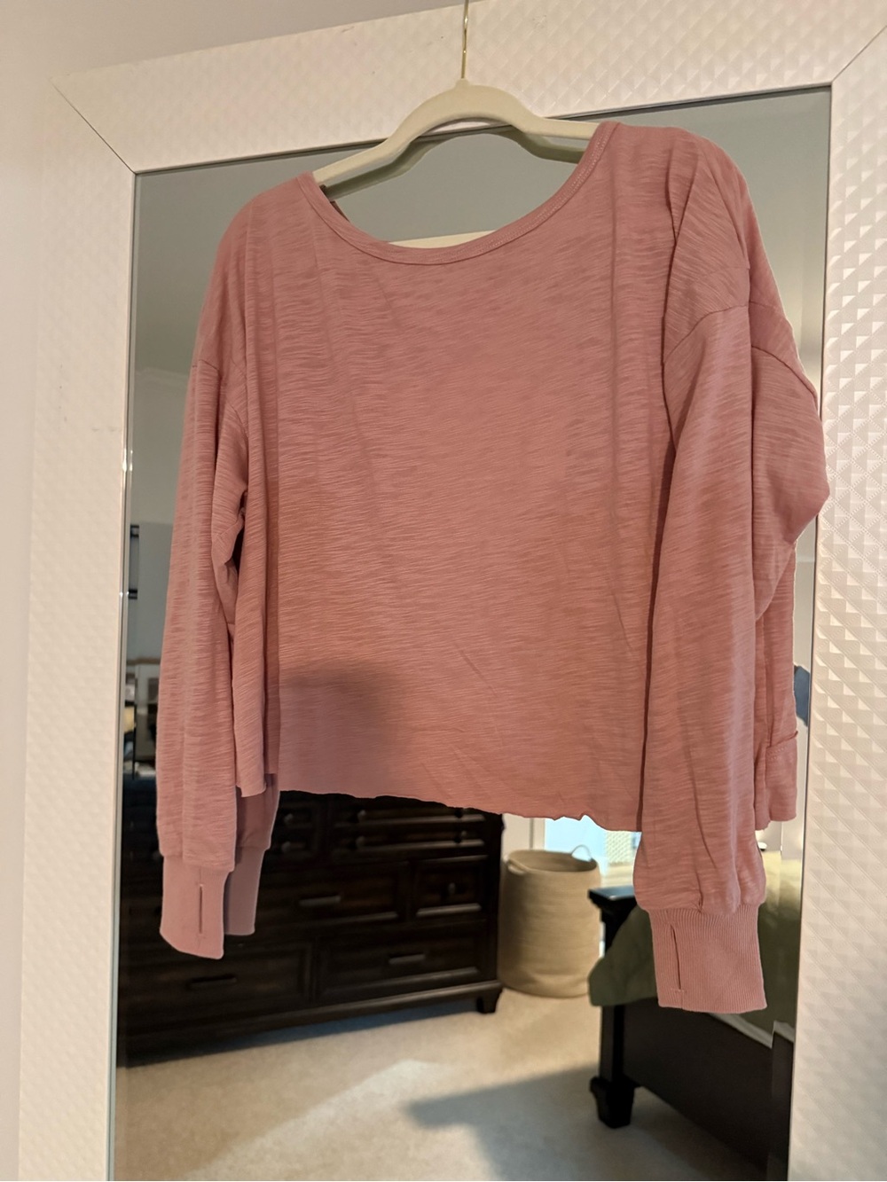 Amazon Women's Rose Pink Long Sleeve Crewneck Sweatshirt